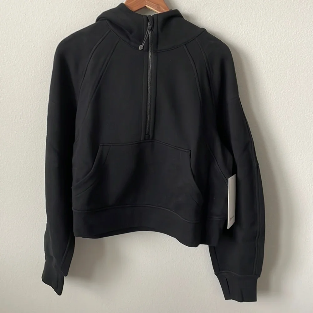 NWT Lululemon Scuba Oversized 1/2 Zip Hoodie Black Size M/L - Picture 1 of 11